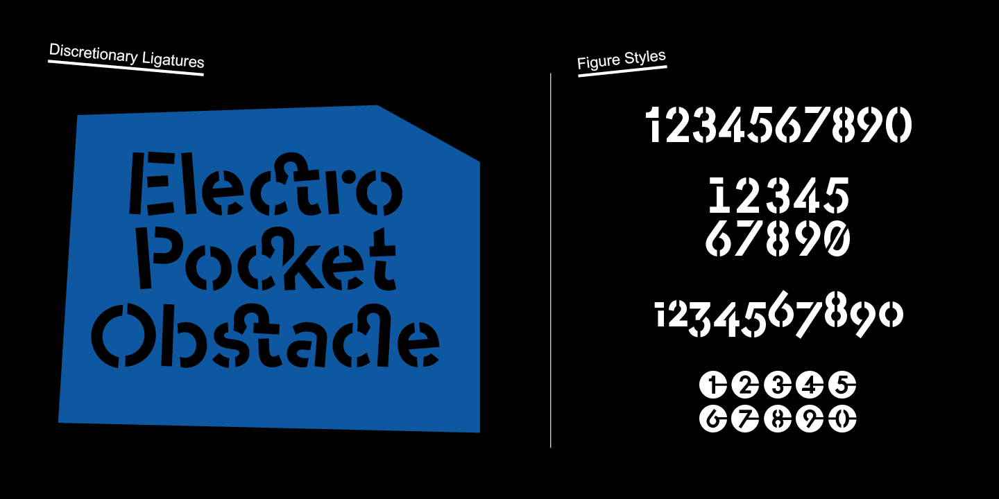 Пример шрифта -OC Format Stencil O3